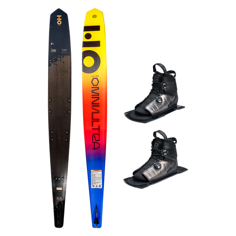 2026 HO Sports Omni Ultra Black Waterski with Double Stance ATOP Boots