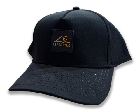 Lifestyle Wake Black and Gold Patch Hat