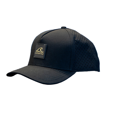 Lifestyle Wake Black and Gold Patch Hat